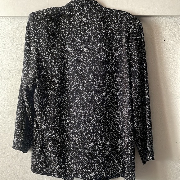 Vintage Fundamental Things black polka dot lightweight button blazer - Picture 6 of 7